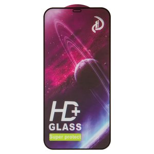 Защитное стекло All Spares для Apple iPhone 12 Pro Max, совместимо с чехлом, Full Glue, черный
