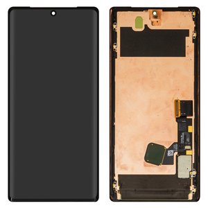 Дисплей для Google Pixel 6 Pro, чорний, з рамкою, Оригінал переклеєне скло , GLUOG, G8VOU