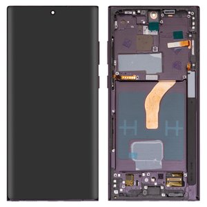 Дисплей для Samsung S908B Galaxy S22 Ultra 5G, фиолетовый, с рамкой, High Copy, OLED 