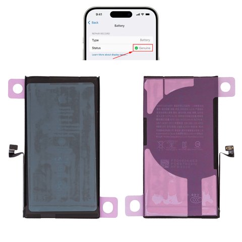 Аккумулятор для iPhone 12, iPhone 12 Pro, Li ion, 3,83 B, 3310 мАч, повышенная ёмкость, без ошибки, A2479 , genuine IC