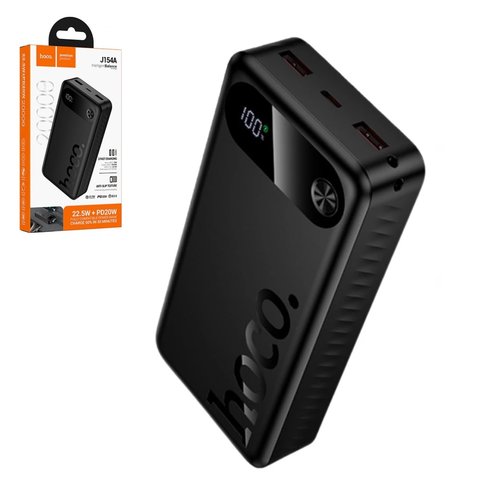 Power bank Hoco J154A, 20000 мАч, 22,5 Вт, черный, Quick Charge, Power Delivery PD , #6942007660761